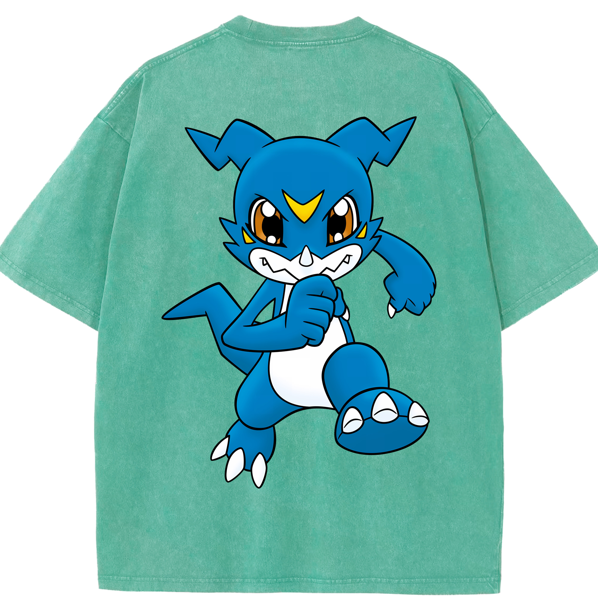 （画像用） Digimon デジタルモンスター/デジモン 綿100% ヴィンテージ風 半袖Tシャツ（背面プリント）
